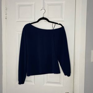 Banana Republic One Shoulder Navy Blouse
